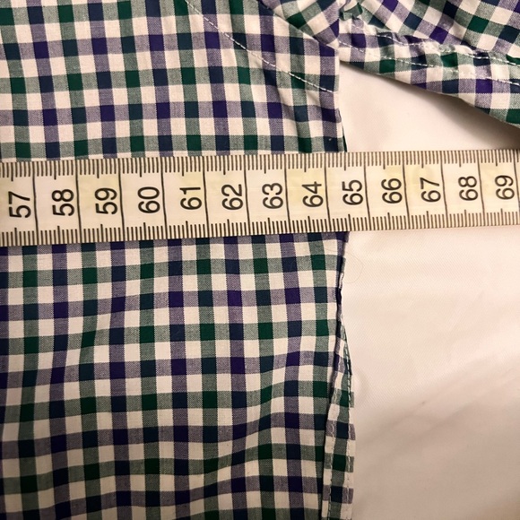 Facconable Men’s Large Purple Green Checkered Casual Short Sleeve Button Down - Picture 8 of 9